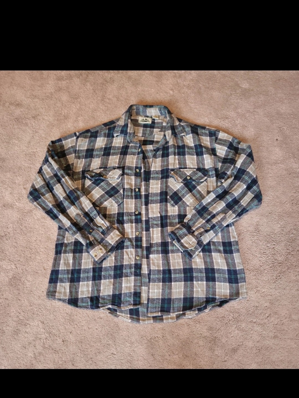 Timber Trail Mens Blue & Gray Plaid Button-Up Shirt XL